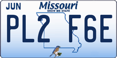MO license plate PL2F6E