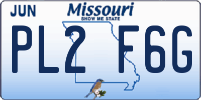 MO license plate PL2F6G