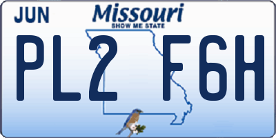 MO license plate PL2F6H