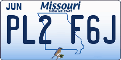 MO license plate PL2F6J