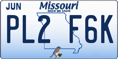 MO license plate PL2F6K