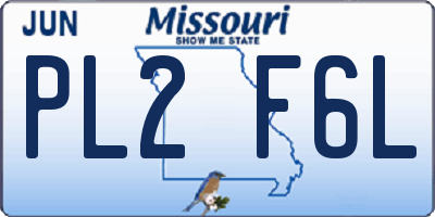 MO license plate PL2F6L