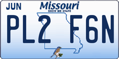 MO license plate PL2F6N
