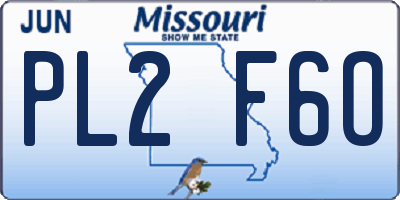 MO license plate PL2F6O
