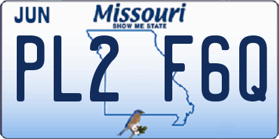 MO license plate PL2F6Q