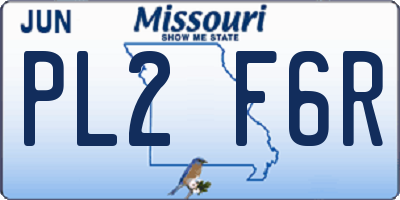 MO license plate PL2F6R