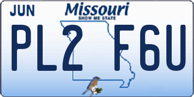MO license plate PL2F6U
