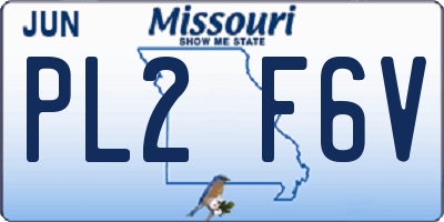 MO license plate PL2F6V