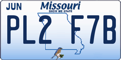 MO license plate PL2F7B
