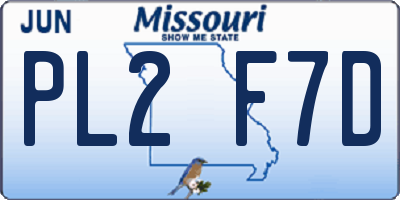 MO license plate PL2F7D