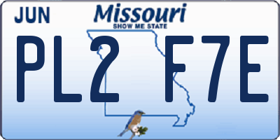 MO license plate PL2F7E