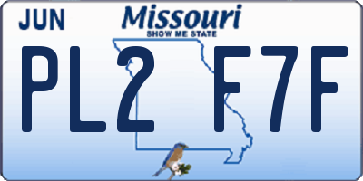MO license plate PL2F7F