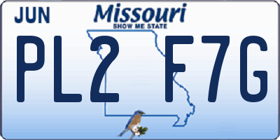 MO license plate PL2F7G