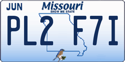 MO license plate PL2F7I