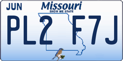 MO license plate PL2F7J