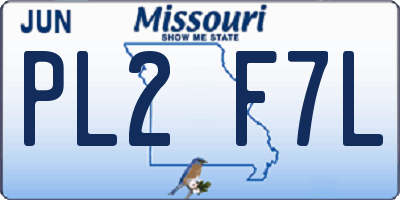 MO license plate PL2F7L