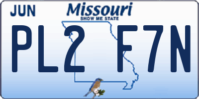 MO license plate PL2F7N