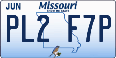 MO license plate PL2F7P
