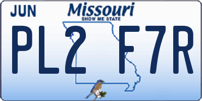 MO license plate PL2F7R