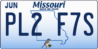 MO license plate PL2F7S