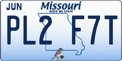 MO license plate PL2F7T