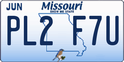 MO license plate PL2F7U