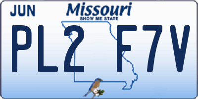 MO license plate PL2F7V