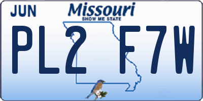 MO license plate PL2F7W
