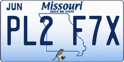 MO license plate PL2F7X