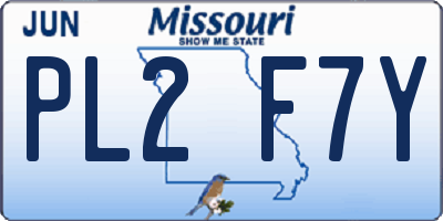 MO license plate PL2F7Y