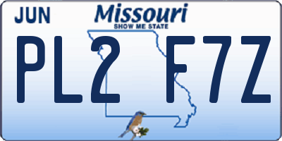 MO license plate PL2F7Z