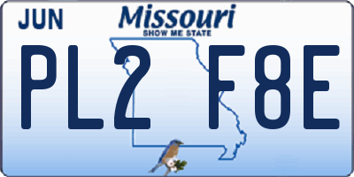 MO license plate PL2F8E