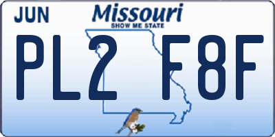 MO license plate PL2F8F