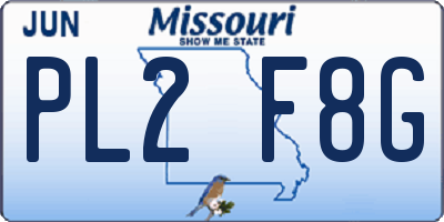 MO license plate PL2F8G