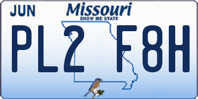 MO license plate PL2F8H