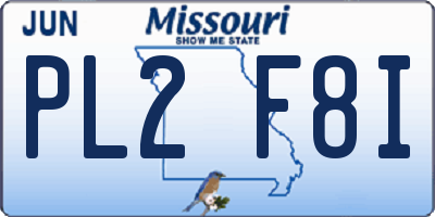 MO license plate PL2F8I