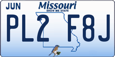 MO license plate PL2F8J