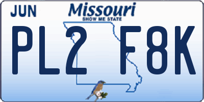 MO license plate PL2F8K