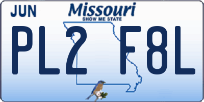 MO license plate PL2F8L
