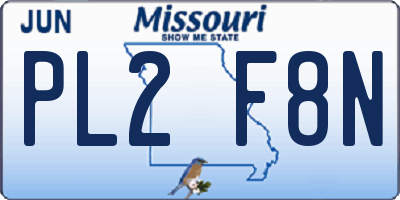 MO license plate PL2F8N