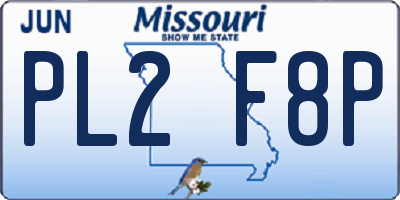 MO license plate PL2F8P
