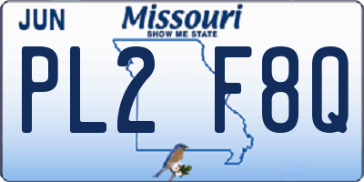 MO license plate PL2F8Q