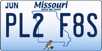 MO license plate PL2F8S