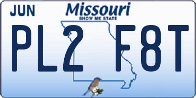 MO license plate PL2F8T
