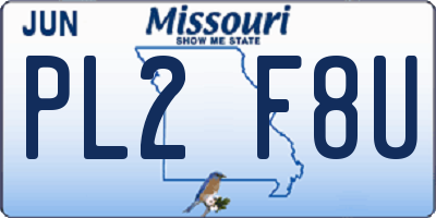 MO license plate PL2F8U