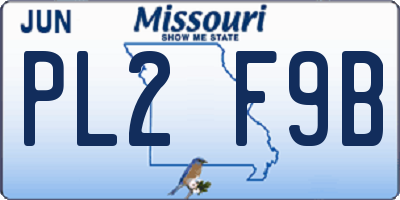 MO license plate PL2F9B