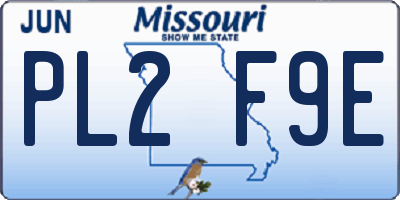 MO license plate PL2F9E