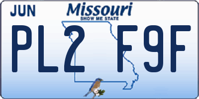 MO license plate PL2F9F