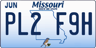 MO license plate PL2F9H