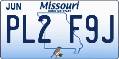MO license plate PL2F9J